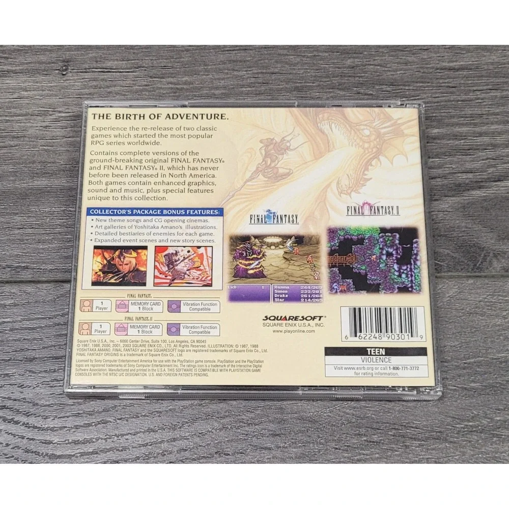 Final Fantasy Origins Remastered Editions Playstation PS1 Video Game